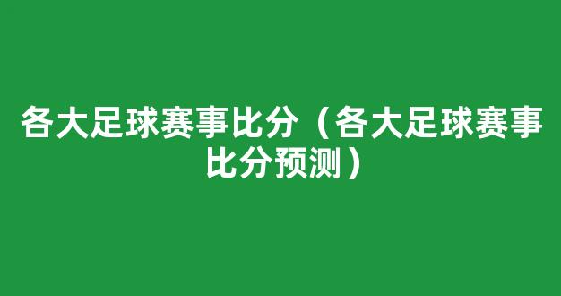 各大足球赛事比分（各大足球赛事比分预测）