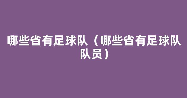 哪些省有足球队（哪些省有足球队队员）