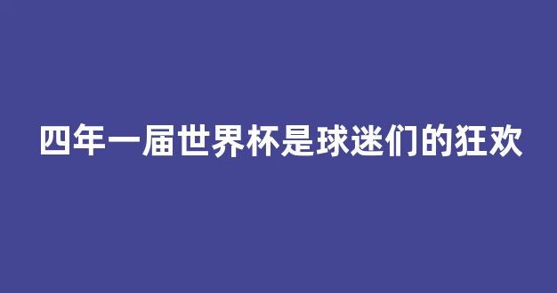 四年一届世界杯是球迷们的狂欢