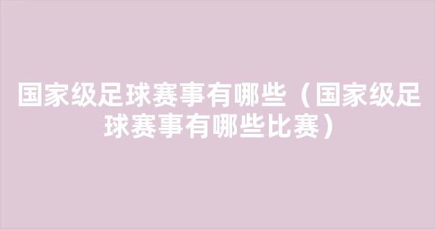 国家级足球赛事有哪些（国家级足球赛事有哪些比赛）