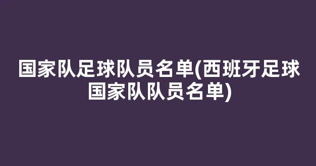 国家队足球队员名单(西班牙足球国家队队员名单)