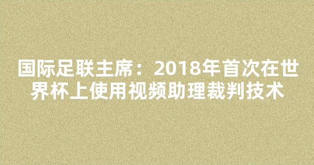 国际足联主席：2018年首次在世界杯上使用视频助理裁判技术