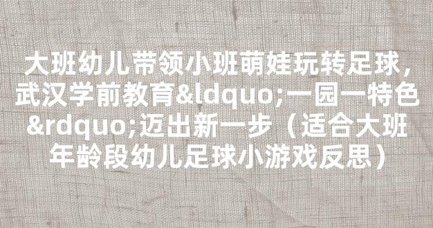 大班幼儿带领小班萌娃玩转足球，武汉学前教育“一园一特色”迈出新一步（适合大班年龄段幼儿足球小游戏反思）