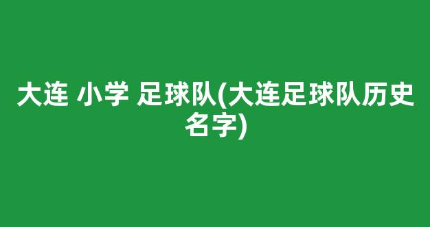 大连 小学 足球队(大连足球队历史名字)