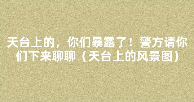 天台上的，你们暴露了！警方请你们下来聊聊（天台上的风景图）