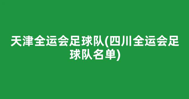 天津全运会足球队(四川全运会足球队名单)