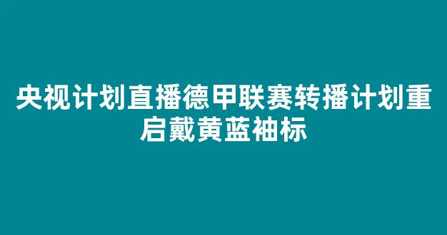 央视计划直播德甲联赛转播计划重启戴黄蓝袖标