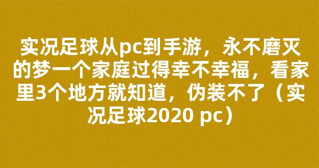 实况足球从pc到手游，永不磨灭的梦一个家庭过得幸不幸福，看家里3个地方就知道，伪装不了（实况足球2020 pc）