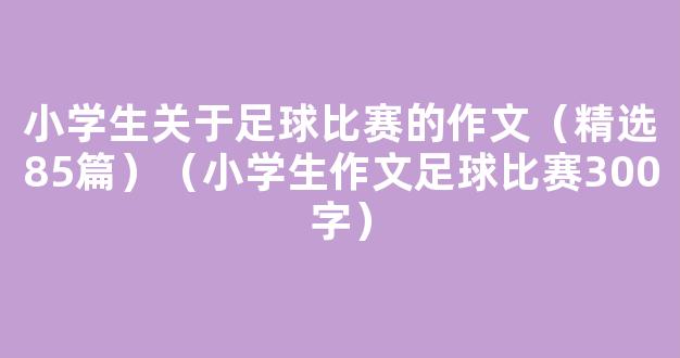 小学生关于足球比赛的作文（精选85篇）（小学生作文足球比赛300字）