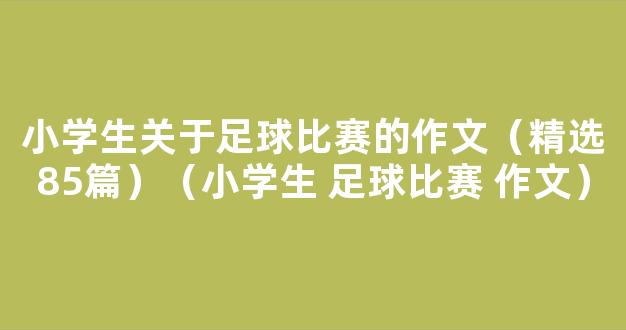 小学生关于足球比赛的作文（精选85篇）（小学生 足球比赛 作文）