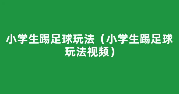 小学生踢足球玩法（小学生踢足球玩法视频）