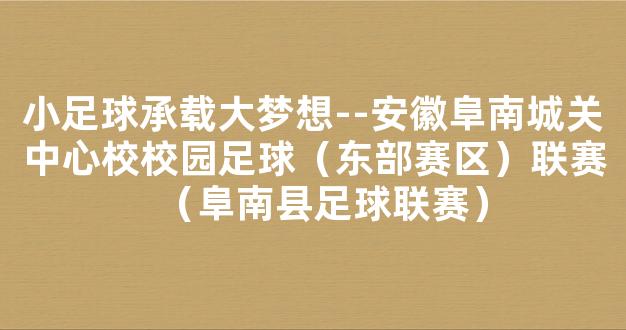 小足球承载大梦想--安徽阜南城关中心校校园足球（东部赛区）联赛（阜南县足球联赛）