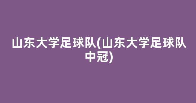 山东大学足球队(山东大学足球队中冠)