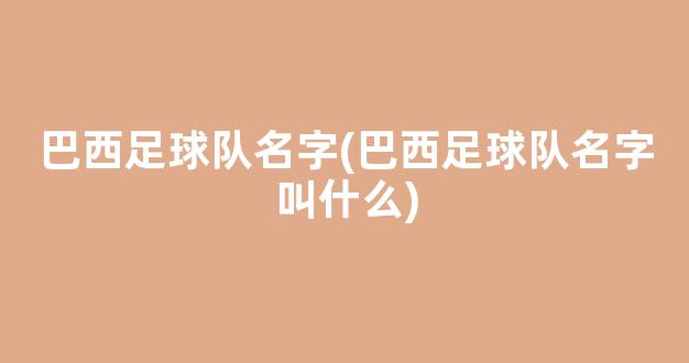 巴西足球队名字(巴西足球队名字叫什么)