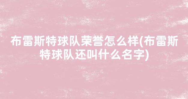 布雷斯特球队荣誉怎么样(布雷斯特球队还叫什么名字)