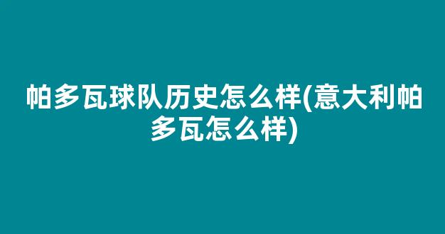 帕多瓦球队历史怎么样(意大利帕多瓦怎么样)