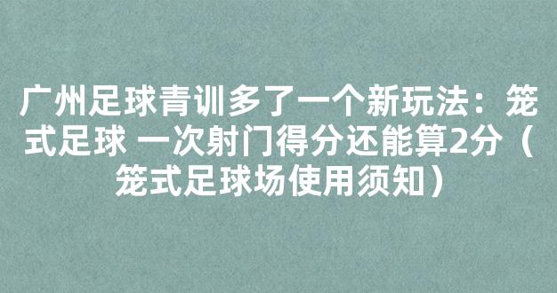 广州足球青训多了一个新玩法：笼式足球 一次射门得分还能算2分（笼式足球场使用须知）