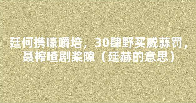 廷何携嚎嚼培，30肆野买威蒜罚，聂榨喳剧桨隙（廷赫的意思）