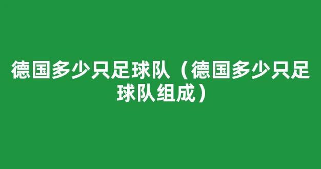 德国多少只足球队（德国多少只足球队组成）