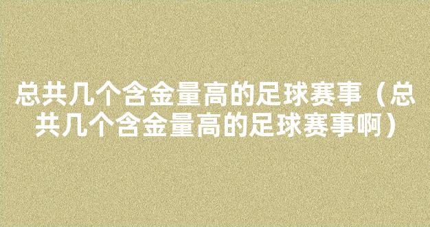 总共几个含金量高的足球赛事（总共几个含金量高的足球赛事啊）