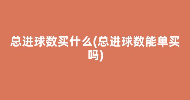 总进球数买什么(总进球数能单买吗)