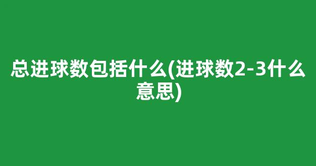 总进球数包括什么(进球数2-3什么意思)