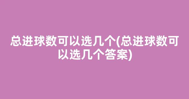 总进球数可以选几个(总进球数可以选几个答案)