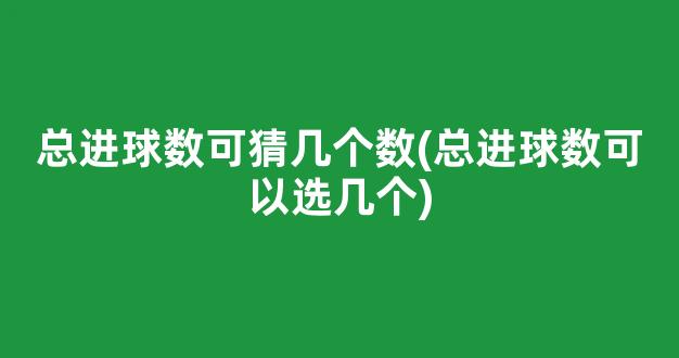 总进球数可猜几个数(总进球数可以选几个)