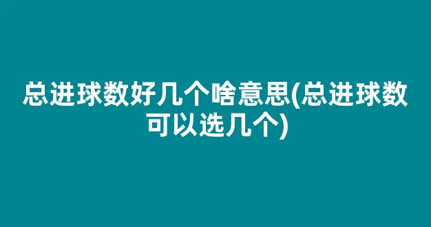 总进球数好几个啥意思(总进球数可以选几个)