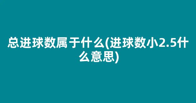 总进球数属于什么(进球数小2.5什么意思)