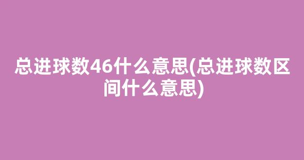 总进球数46什么意思(总进球数区间什么意思)