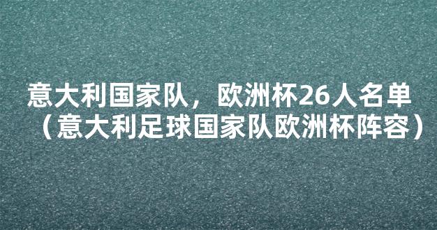 意大利国家队，欧洲杯26人名单（意大利足球国家队欧洲杯阵容）