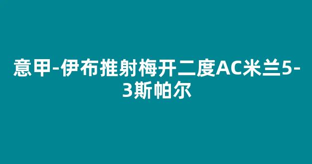 意甲-伊布推射梅开二度AC米兰5-3斯帕尔