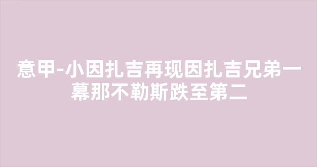 意甲-小因扎吉再现因扎吉兄弟一幕那不勒斯跌至第二