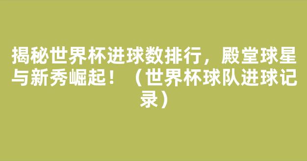 揭秘世界杯进球数排行，殿堂球星与新秀崛起！（世界杯球队进球记录）