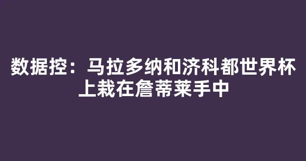 数据控：马拉多纳和济科都世界杯上栽在詹蒂莱手中