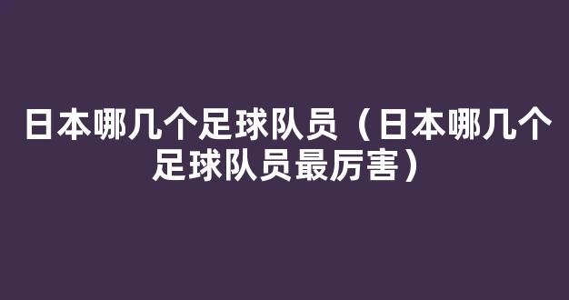 日本哪几个足球队员（日本哪几个足球队员最厉害）