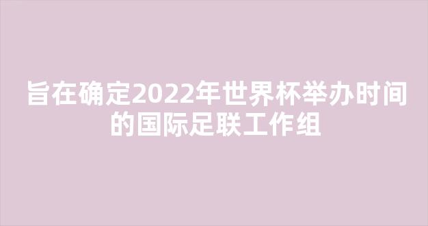 旨在确定2022年世界杯举办时间的国际足联工作组