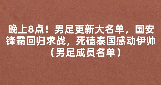 晚上8点！男足更新大名单，国安锋霸回归求战，死磕泰国感动伊帅（男足成员名单）