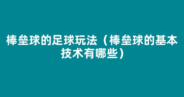 棒垒球的足球玩法（棒垒球的基本技术有哪些）