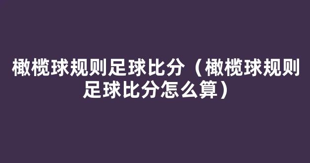 橄榄球规则足球比分（橄榄球规则足球比分怎么算）