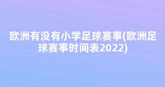 欧洲有没有小学足球赛事(欧洲足球赛事时间表2022)