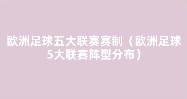 欧洲足球五大联赛赛制（欧洲足球5大联赛阵型分布）