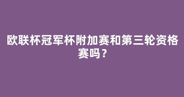 欧联杯冠军杯附加赛和第三轮资格赛吗？