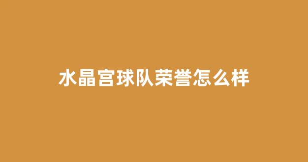 水晶宫球队荣誉怎么样