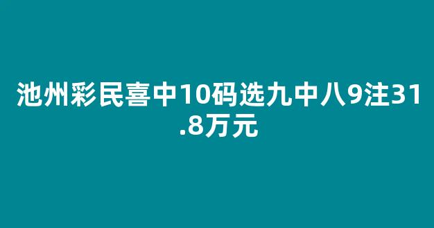 池州彩民喜中10码选九中八9注31.8万元