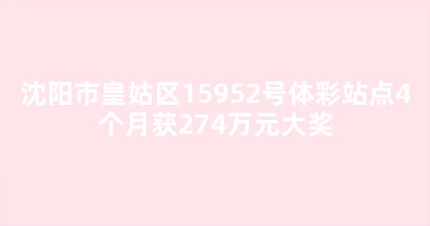 沈阳市皇姑区15952号体彩站点4个月获274万元大奖