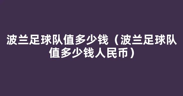 波兰足球队值多少钱（波兰足球队值多少钱人民币）