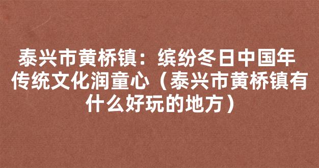 泰兴市黄桥镇：缤纷冬日中国年 传统文化润童心（泰兴市黄桥镇有什么好玩的地方）