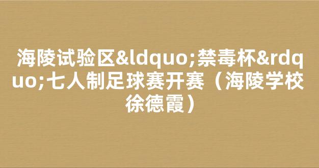 海陵试验区“禁毒杯”七人制足球赛开赛（海陵学校 徐德霞）